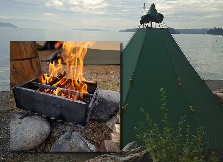 Kayak camping with Tentipi and a firebox Kayak camping with Tentipi and a firebox